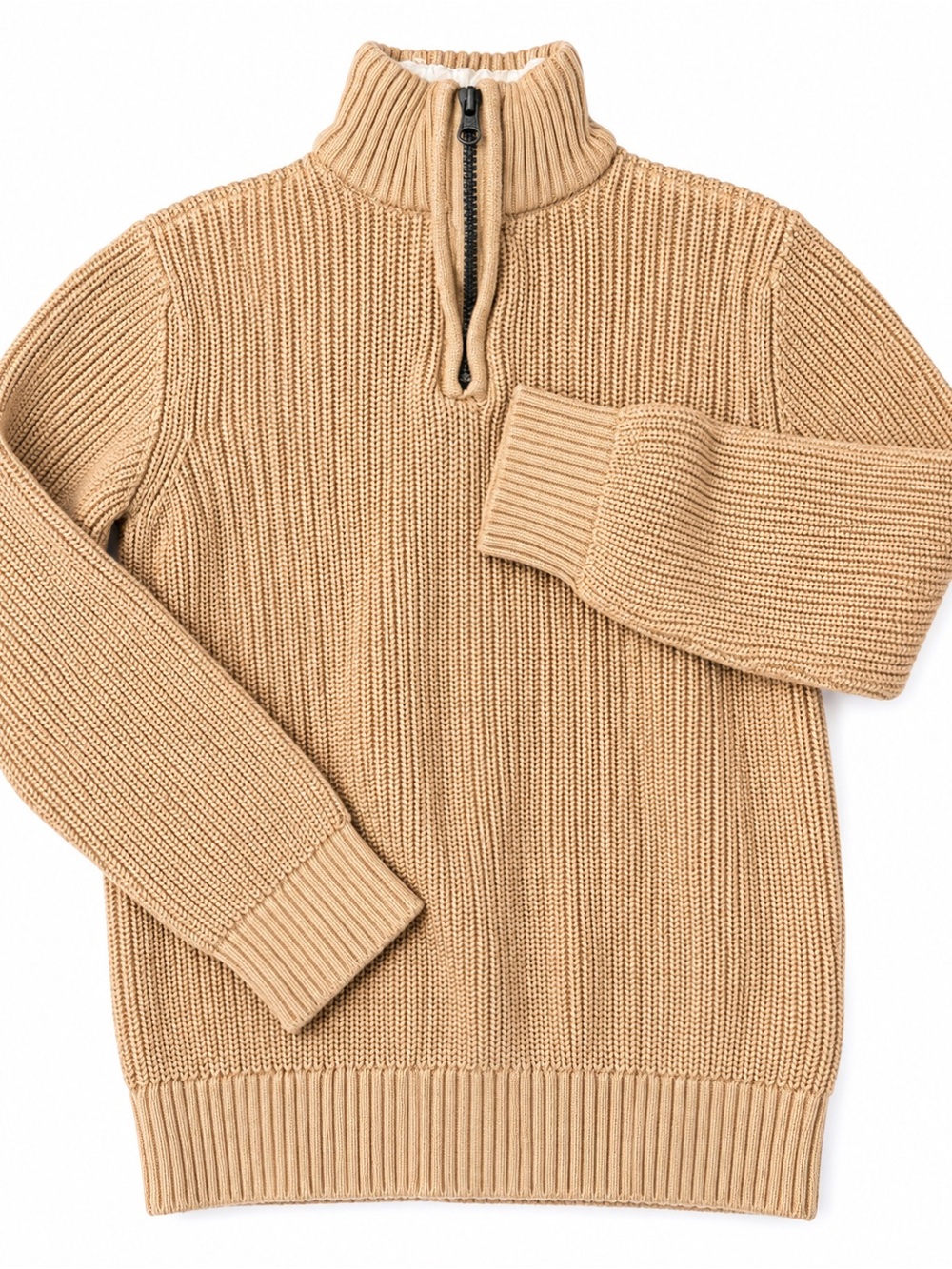 The Children's Place Camel Zip Mock-Neck Sweater